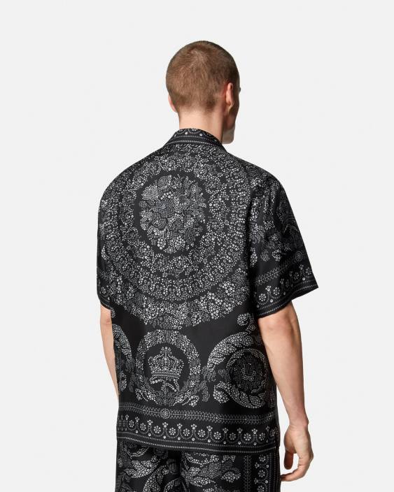 imprimare camasa din matase silueta barocco Versace bărbați îmbrăcăminte 40L61315