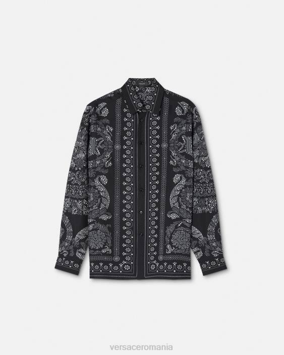 imprimare camasa din matase silueta barocco Versace bărbați îmbrăcăminte 40L61316