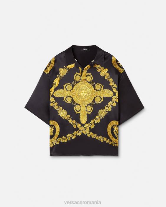 imprimare tricou polo maschera baroque din satin Versace bărbați îmbrăcăminte 40L61313