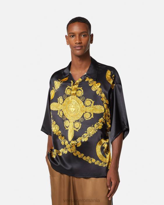 imprimare tricou polo maschera baroque din satin Versace bărbați îmbrăcăminte 40L61313