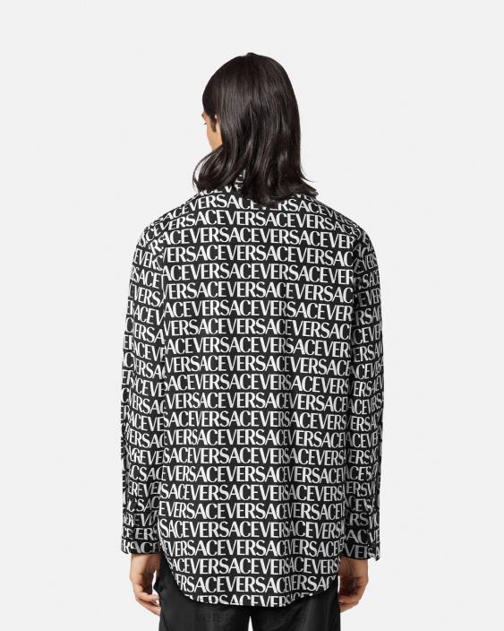 negru și imprimat cămașă peste tot Versace bărbați îmbrăcăminte 40L61314