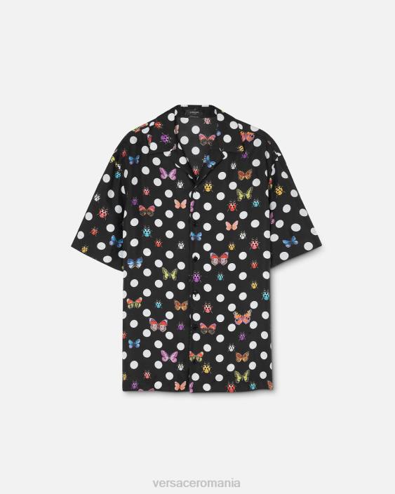 o singură culoare cămașă de mătase fluturi Versace bărbați îmbrăcăminte 40L61282