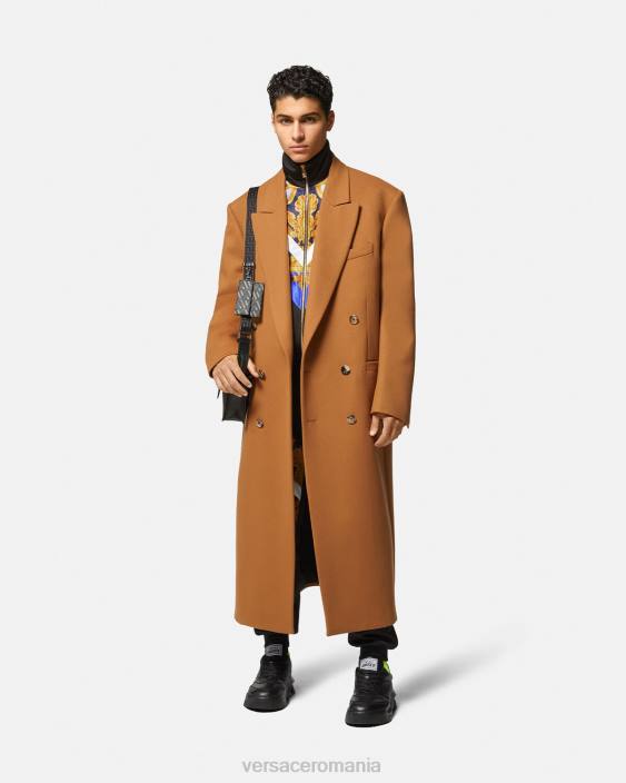 albastru si auriu hanorac barocco 660 cu fermoar Versace bărbați îmbrăcăminte 40L61417