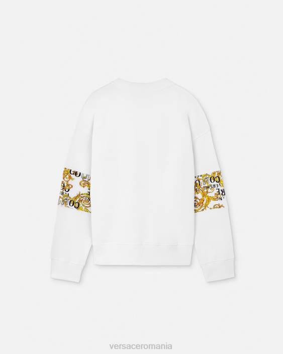 auriu și alb hanorac cu logo couture Versace bărbați îmbrăcăminte 40L62408