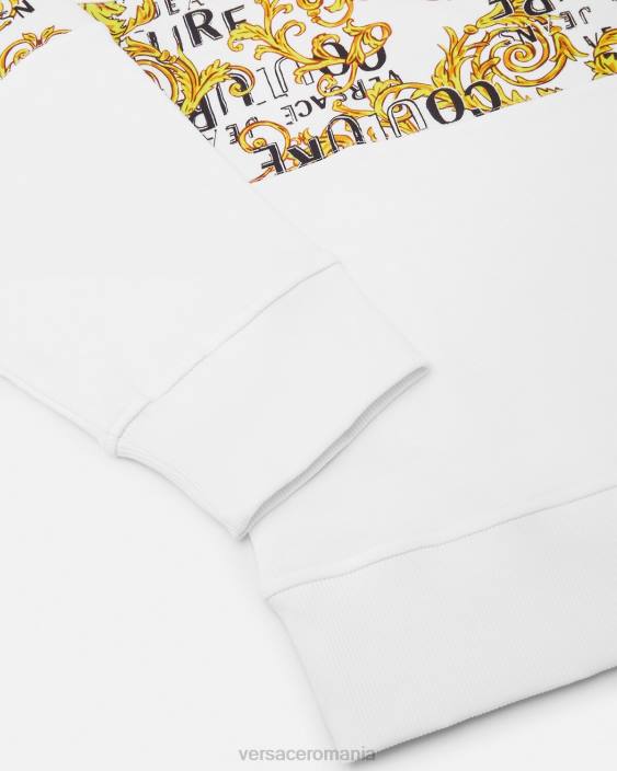 auriu și alb hanorac cu logo couture Versace bărbați îmbrăcăminte 40L62408