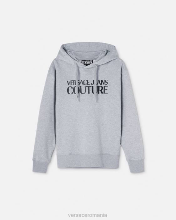 gri hanorac cu logo Versace bărbați îmbrăcăminte 40L62378