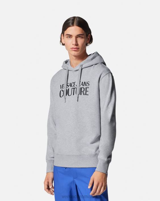 gri hanorac cu logo Versace bărbați îmbrăcăminte 40L62378