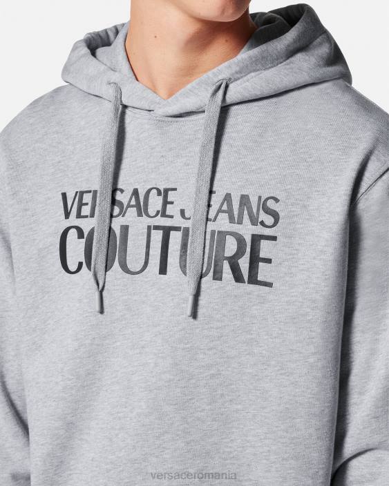 gri hanorac cu logo Versace bărbați îmbrăcăminte 40L62378