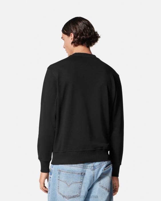 negru hanorac cu emblema v Versace bărbați îmbrăcăminte 40L62411