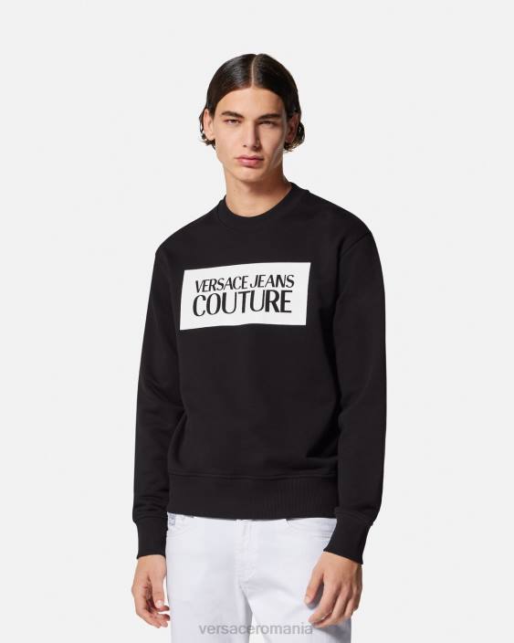 negru hanorac cu logo Versace bărbați îmbrăcăminte 40L62377