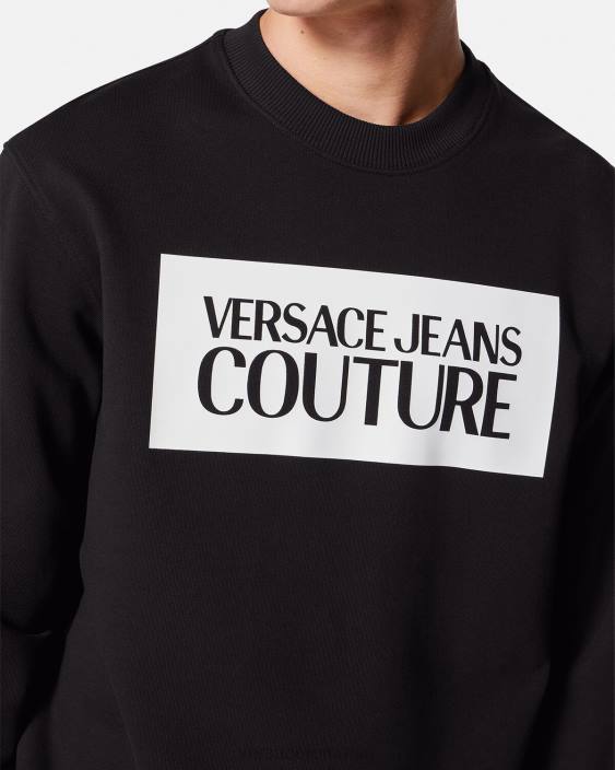 negru hanorac cu logo Versace bărbați îmbrăcăminte 40L62377