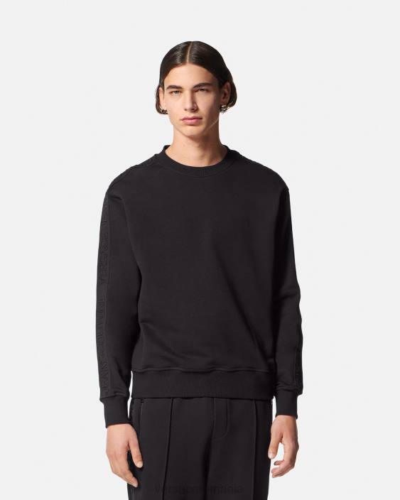 negru hanorac cu logo Versace bărbați îmbrăcăminte 40L62410