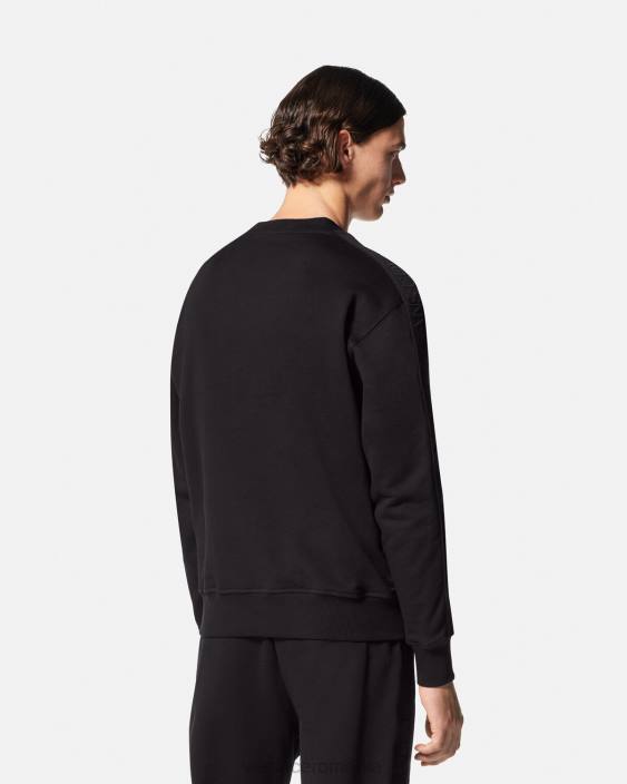 negru hanorac cu logo Versace bărbați îmbrăcăminte 40L62410