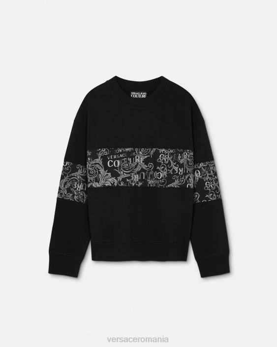 negru hanorac cu logo couture Versace bărbați îmbrăcăminte 40L62406