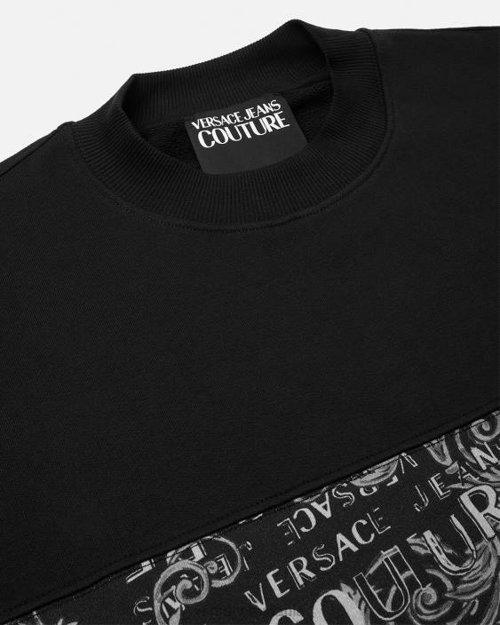 negru hanorac cu logo couture Versace bărbați îmbrăcăminte 40L62406