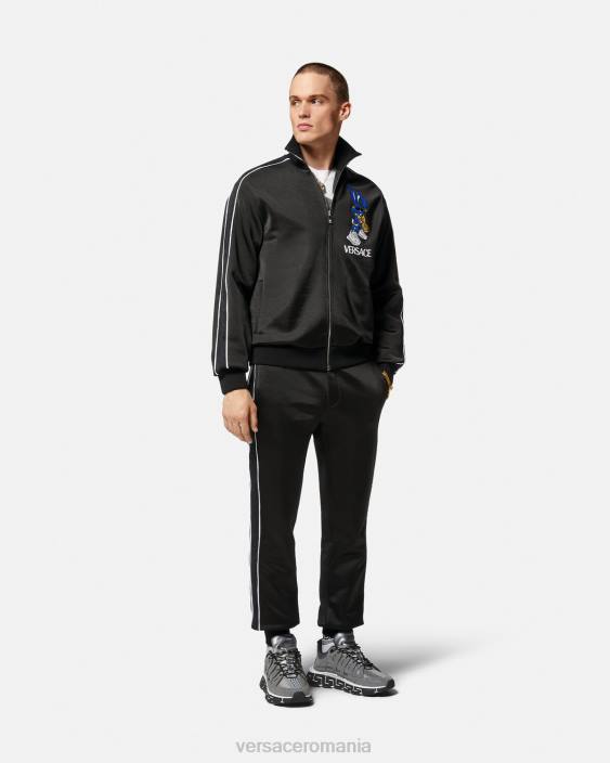 negru hanorac iepure festival de primăvară Versace bărbați îmbrăcăminte 40L61418