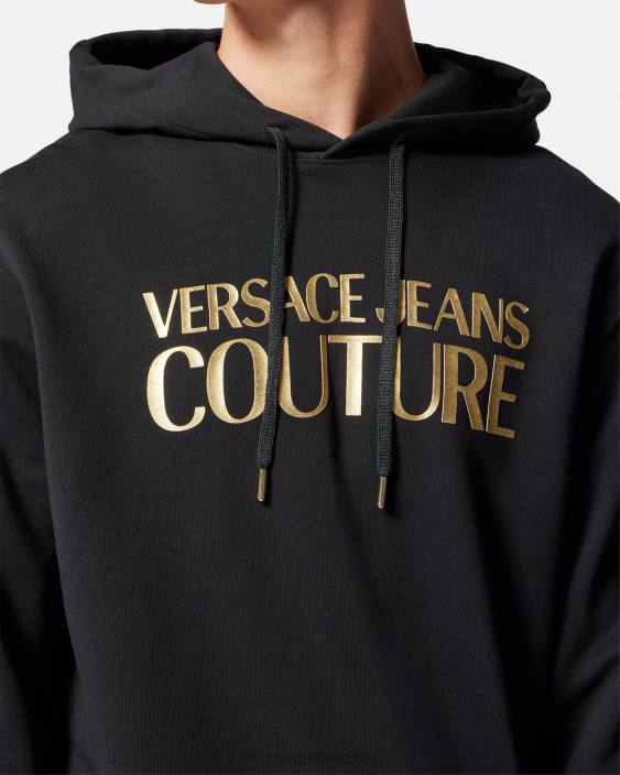 negru si auriu hanorac cu logo Versace bărbați îmbrăcăminte 40L62362