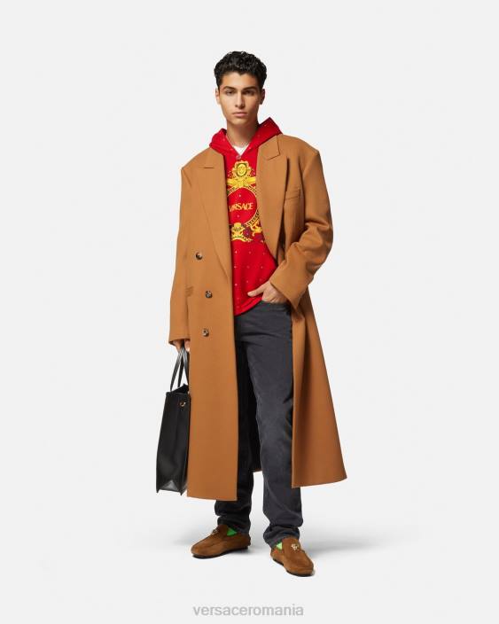 roșu hanorac baroc cu rețea de cristal Versace bărbați îmbrăcăminte 40L61421