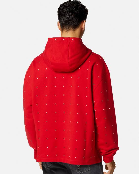 roșu hanorac baroc cu rețea de cristal Versace bărbați îmbrăcăminte 40L61421