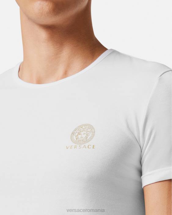 alb tricou medusa Versace bărbați lenjerie intimă și îmbrăcăminte de plajă 40L61733