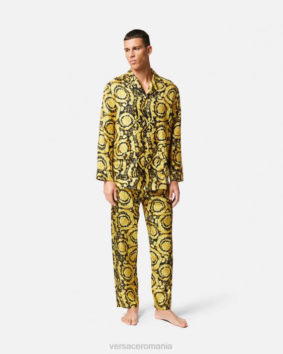 imprimare pantaloni de pijama din mătase cu imprimeu barocco Versace bărbați lenjerie intimă și îmbrăcăminte de plajă 40L61736