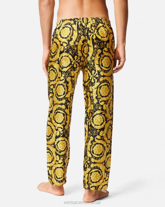 imprimare pantaloni de pijama din mătase cu imprimeu barocco Versace bărbați lenjerie intimă și îmbrăcăminte de plajă 40L61736