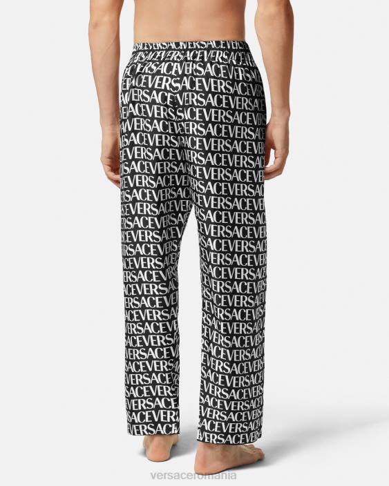 negru și imprimat pantaloni de pijama peste tot Versace bărbați lenjerie intimă și îmbrăcăminte de plajă 40L61738