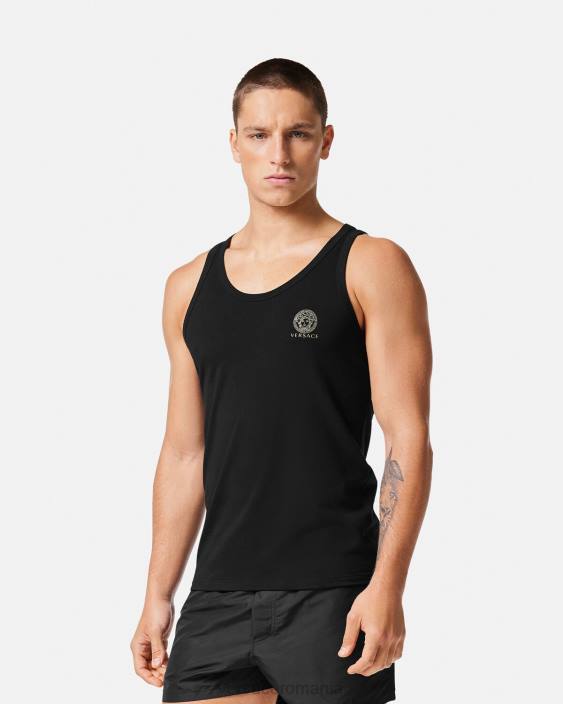 negru tricou medusa fără mâneci Versace bărbați lenjerie intimă și îmbrăcăminte de plajă 40L61734