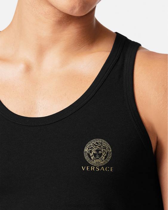 negru tricou medusa fără mâneci Versace bărbați lenjerie intimă și îmbrăcăminte de plajă 40L61734