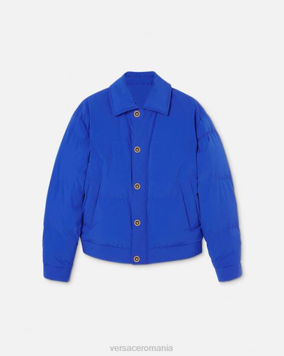 albastru jachetă puf bluson medusa Versace bărbați îmbrăcăminte 40L61253