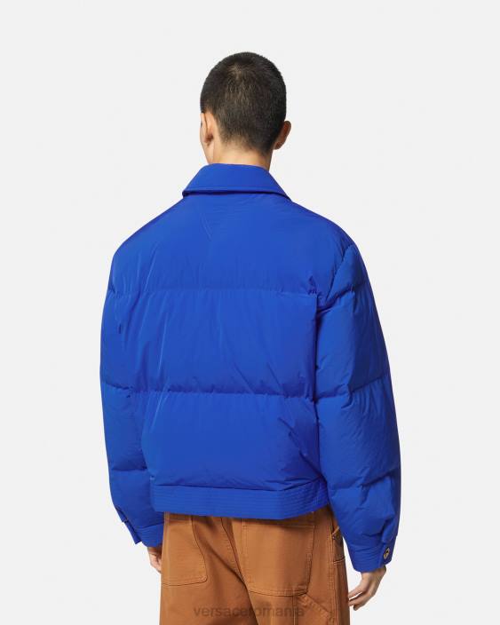 albastru jachetă puf bluson medusa Versace bărbați îmbrăcăminte 40L61253