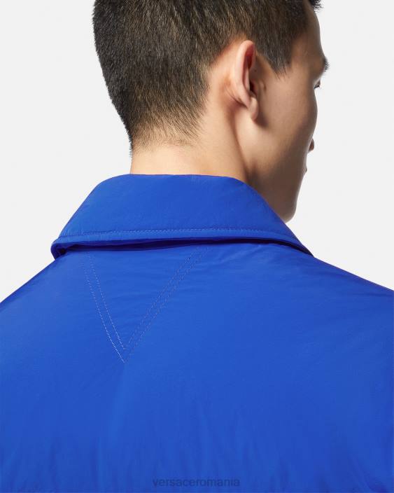 albastru jachetă puf bluson medusa Versace bărbați îmbrăcăminte 40L61253
