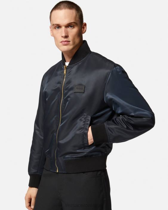 albastru si auriu jachetă bomber reversibilă barocco 660 Versace bărbați îmbrăcăminte 40L61240