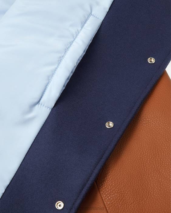 albastru si maro jachetă bomber cu logo-ul varsity Versace bărbați îmbrăcăminte 40L61257