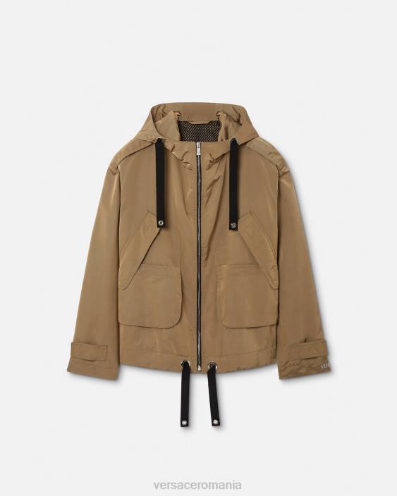 bej jachetă de vânt cu logo Versace bărbați îmbrăcăminte 40L61231