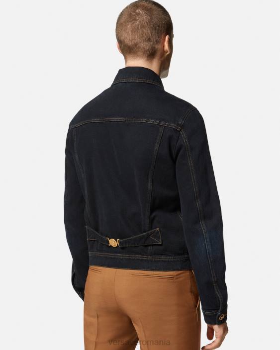 negru jachetă din denim medusa Versace bărbați îmbrăcăminte 40L61252