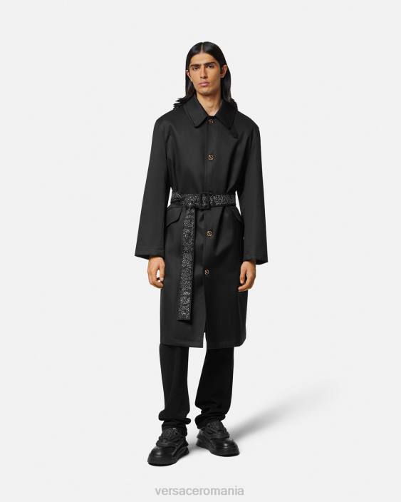 negru trenci cu împodobire Versace bărbați îmbrăcăminte 40L61254