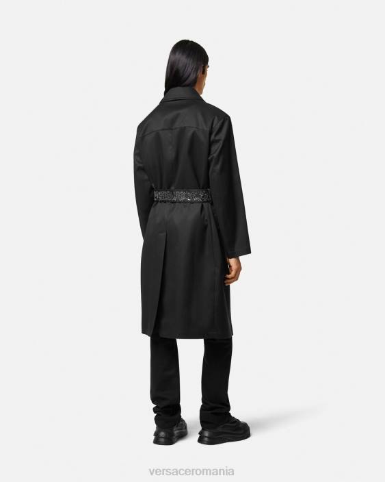 negru trenci cu împodobire Versace bărbați îmbrăcăminte 40L61254