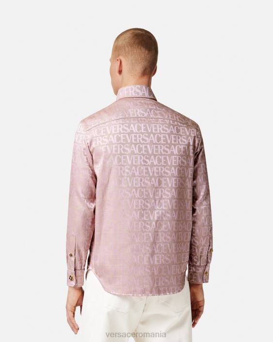 roz și imprimeu peste cămașă Versace bărbați îmbrăcăminte 40L61218