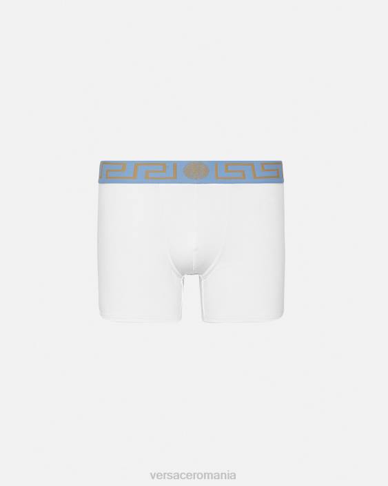 alb greca border trunchiuri lungi Versace bărbați lenjerie intimă și îmbrăcăminte de plajă 40L61746
