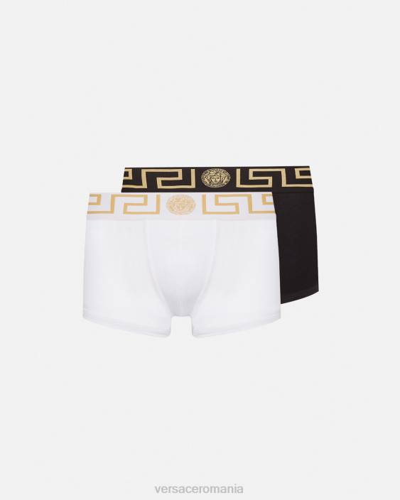 alb negru trunchi de bordura greca 2-pack Versace bărbați lenjerie intimă și îmbrăcăminte de plajă 40L61752
