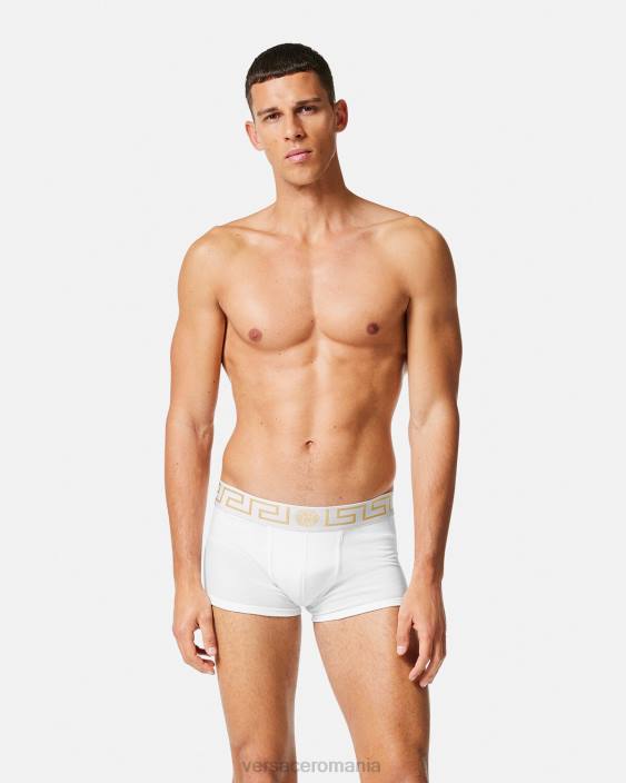 alb negru trunchi de bordura greca 2-pack Versace bărbați lenjerie intimă și îmbrăcăminte de plajă 40L61752