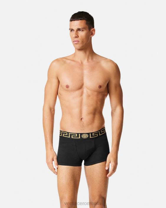 alb negru trunchi de bordura greca 2-pack Versace bărbați lenjerie intimă și îmbrăcăminte de plajă 40L61752