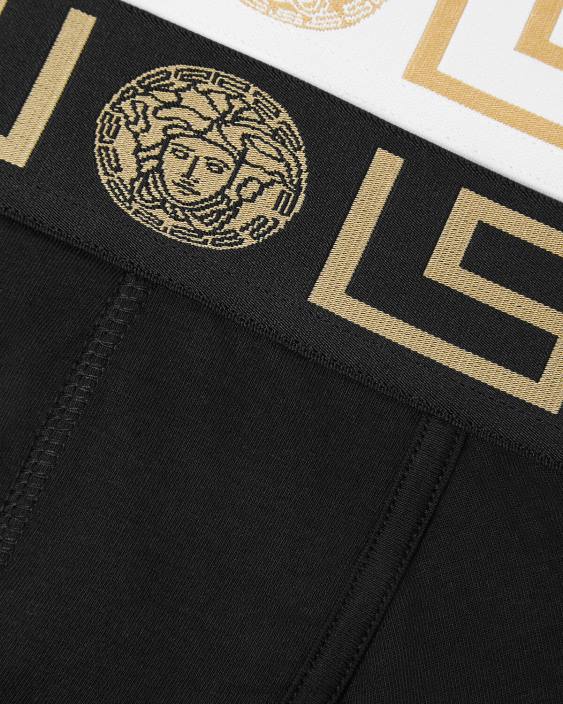 alb negru trunchi de bordura greca 2-pack Versace bărbați lenjerie intimă și îmbrăcăminte de plajă 40L61752