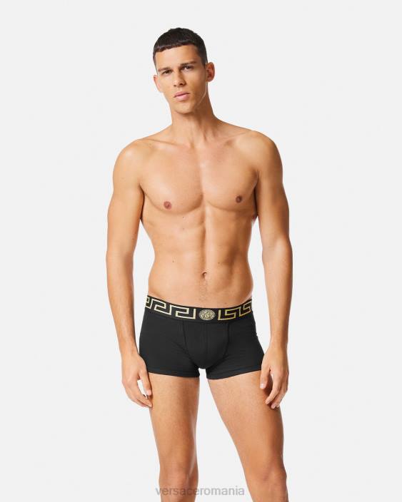 negru trunchiuri de bordura greca Versace bărbați lenjerie intimă și îmbrăcăminte de plajă 40L61755