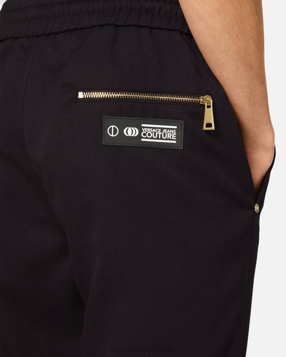 negru pantaloni de trening cu emblema v Versace bărbați îmbrăcăminte 40L62367