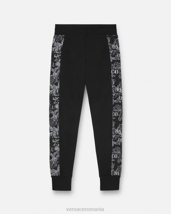 negru pantaloni de trening cu logo couture Versace bărbați îmbrăcăminte 40L62426