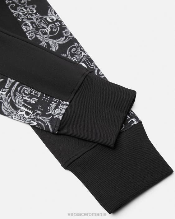 negru pantaloni de trening cu logo couture Versace bărbați îmbrăcăminte 40L62426