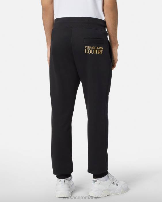 negru si auriu pantaloni de trening cu logo Versace bărbați îmbrăcăminte 40L62437