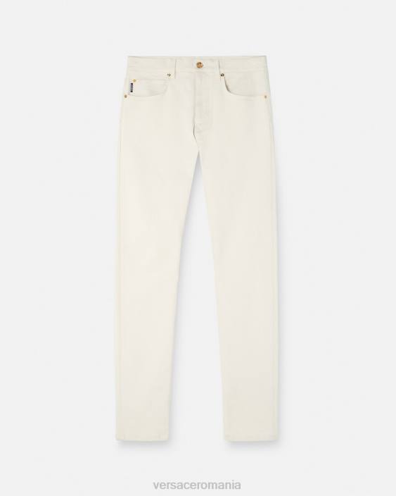 alb blugi medusa slim-fit Versace bărbați îmbrăcăminte 40L61451